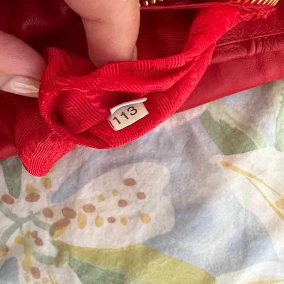 Prada Patina Dressy gaufre Red Leather Bag (rosso) - Picture 11 of 12